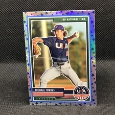 MICHAEL TORRES 2023 Panini USA Stars & Stripes BLUE PRIZM #52 18U National 