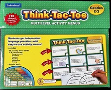 Lakeshore Think-Tac-Toe Language Multilevel Activity Menus Grades 2-3