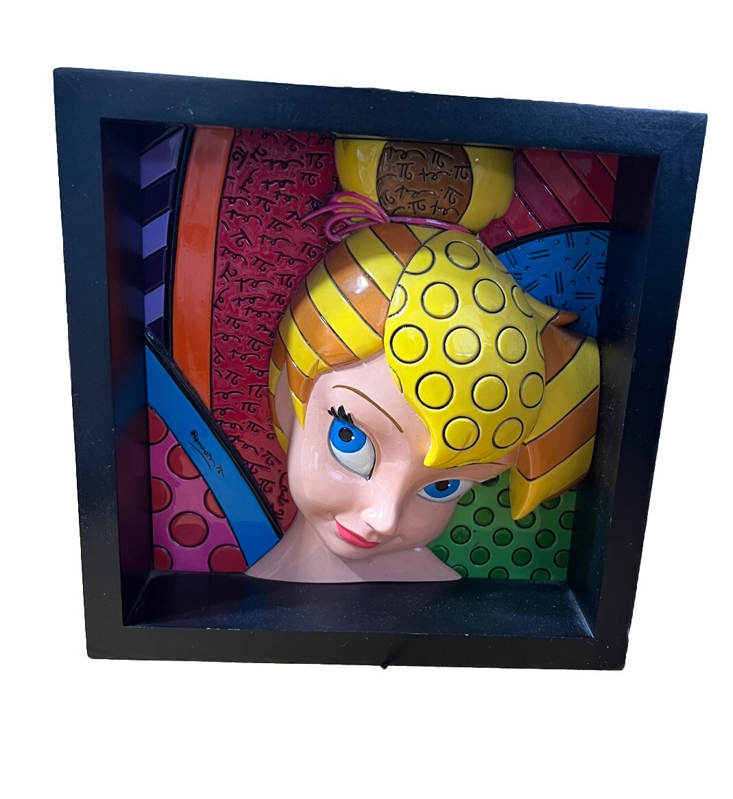 Britto Disney Tinkerbell 3D Pop Art Resin Wall Plaque Block 7x7x2"