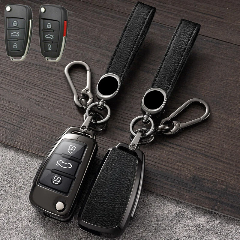Zinc Alloy TPU Leather Car Key Case Cover For Audi A3 S3 A4 A6 S4 RS4 S R6 RS TT Foto 4 de 4