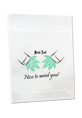 Zip-Beutel / Druckverschluss-Beutel 100 Stück, 50µ, 40x60mm ''Nice to weed you''