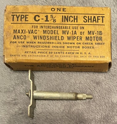 #ad ANCO Maxi Vac WIPER MOTOR SHAFT Type C 1 5 8 quot; NOS For: Model MV 1A or MV 1B $6.99