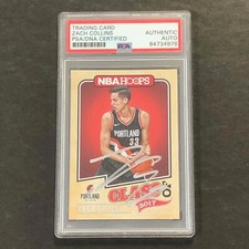 2017-18 Panini NBA Hoops #10 ZACH COLLINS Signed Card AUTO PSA Slabbed RC Blazer
