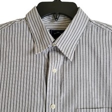 Dockers Size L 16/16-1/2 Mens Cotton Multicolor Striped Long Sleeve Shirt Button