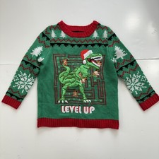 Blizzard Bay Ugly Dinosaur Christmas Sweater Kids Size Small 4 Ugly Sweater