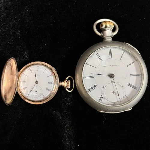 Antique Elgin Pocket Watch & American Watch Co Pocket Watch, SEE DESCRIPTION