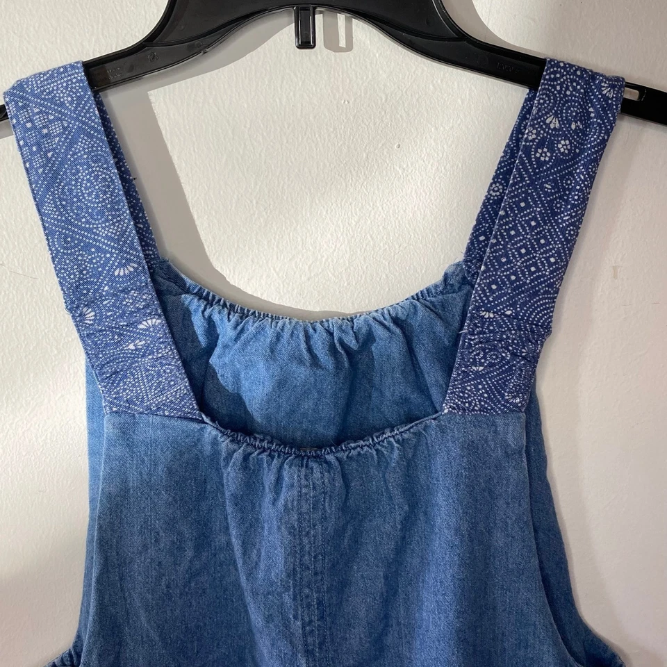 Lucky Brand Niños Niña Talla XL Azul Mono Denim Shorts Mameluco Foto 4 de 4