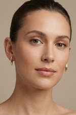 18K Gold Plated Matte Stud Earrings Minimalist Marquise Bar Geometric Jewelry Gi