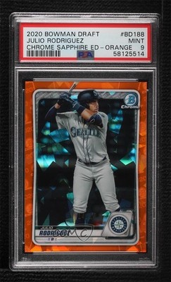 2020 Bowman Chrome Draft Sapphire Orange 14/25 Julio Rodriguez PSA 9 MINT v9t