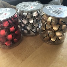 Jingle Bells Trim A Home 25 MM Bells 90  Bells Red Gold Silver