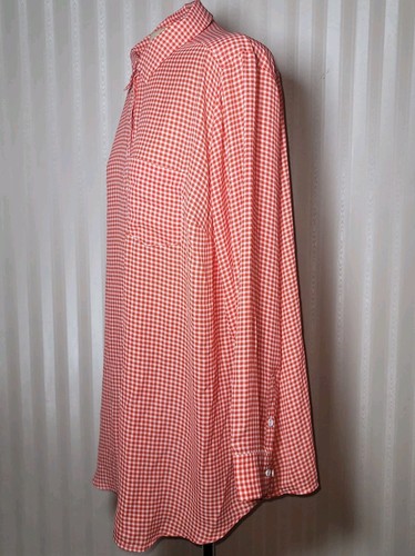 Roamans Sz 18W Button Down Shirt Red White Check Work Job Office Career Blouse - Picture 3 of 8