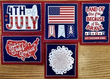 Sewn Premade Scrapbook Page/Sewn Mat Set - 5 pieces: United States