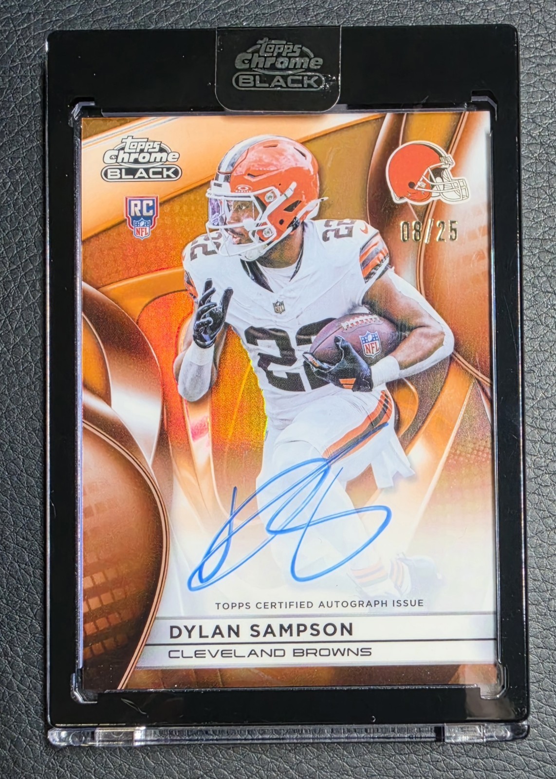 Dylan Sampson Topps Chrome Black Rookie Autographs #DS Orange Refractor