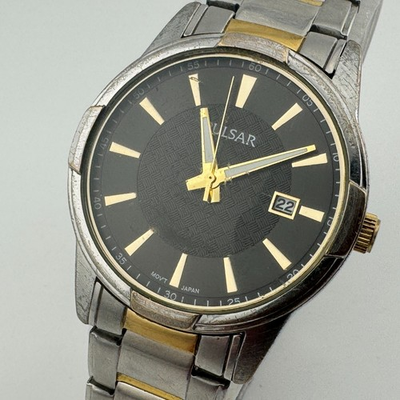 #ad Pulsar Quartz Watch PC32 X039 Men 50m Dual Tone Japan Analog New Battery 7.75quot; $22.39
