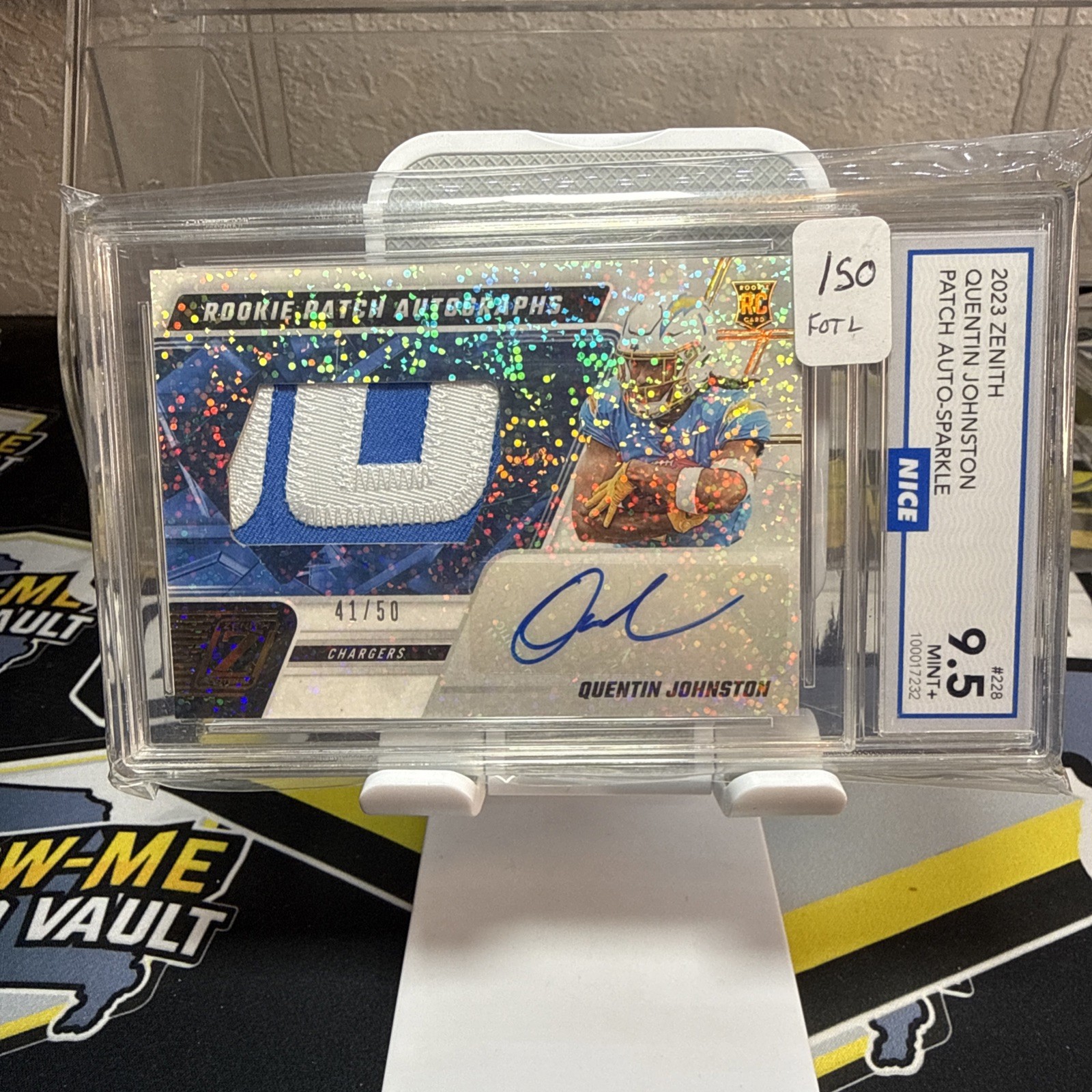 QUENTIN JOHNSTON 2023 ZENITH RPA #228 White Sparkle /50 Rookie Patch Auto