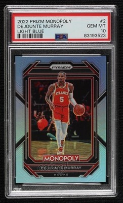 2022 Panini Prizm Monopoly Light Blue 1/199 Dejounte Murray #2 PSA 10 GEM MT lz7