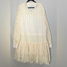 ASOS  Luxe Curve Women's White Long Sleeve Laced Fairy Core Victorian Size 26