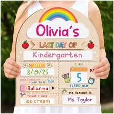 My First Day of School Sign 12"X10", First and Last Day of School Board with Mar