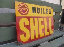 insegna SHELL vintage smaltata enamel Sign Plaque Emailee garage officina