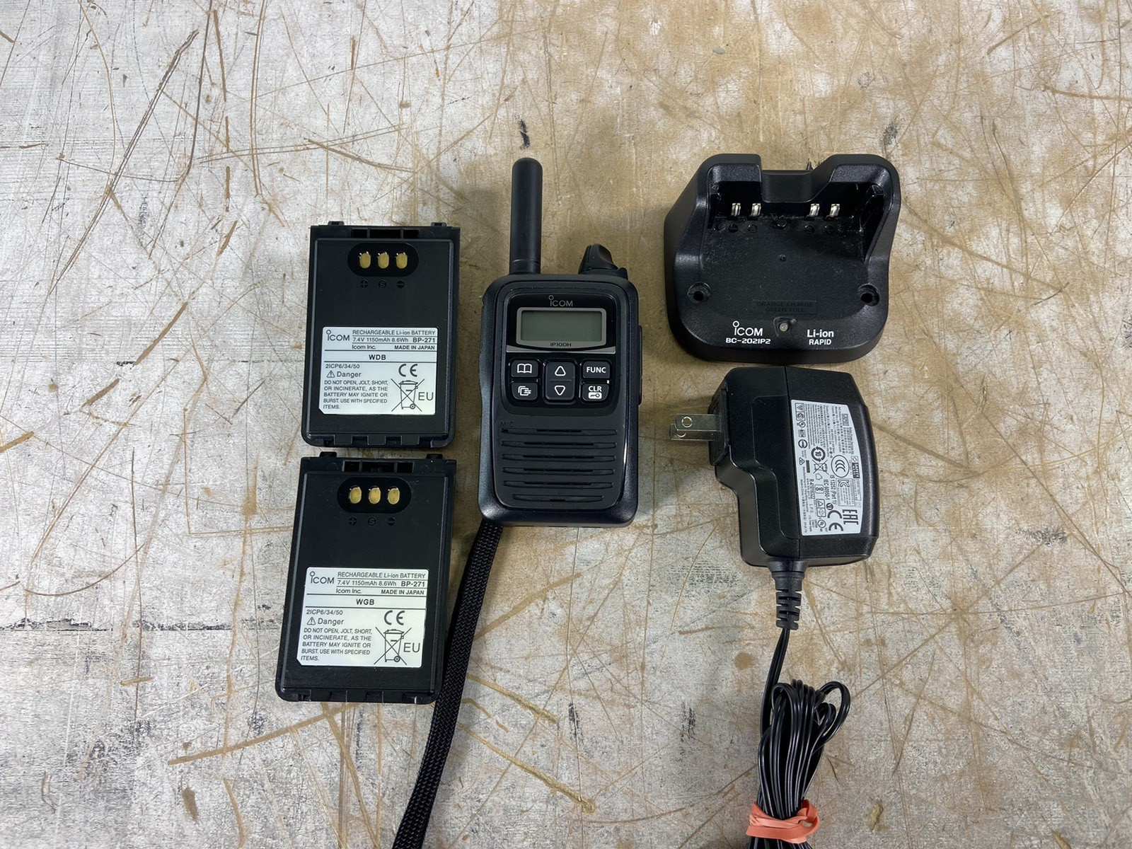 ICOM IP100H HANDHELD RADIO W/ BATTERIES + CHARGER + POWER SUPPLY. Available Now for $107.97