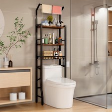 Over The Toilet Storage Cabinet Bathroom Organizer 4-Tier Shelf Freestanding