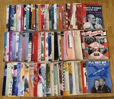 Mixed Lot of 80 Vintage 1920's-1930's Piano Vocal Sheet Music. Folk, Pop, Etc.
