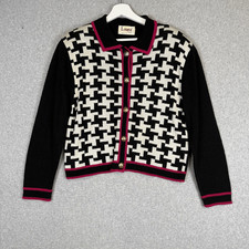 Vintage Laura Alizia Women's 14 Acrylic Frize Nylon Button Down Cardigan Sweater