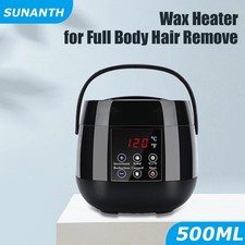 500ML Wax Warmer with LCD, Precise Temp Control  Removable Pot for Hair Removal