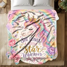 Unicorn Princess Little Star Coral Fleece Blanket