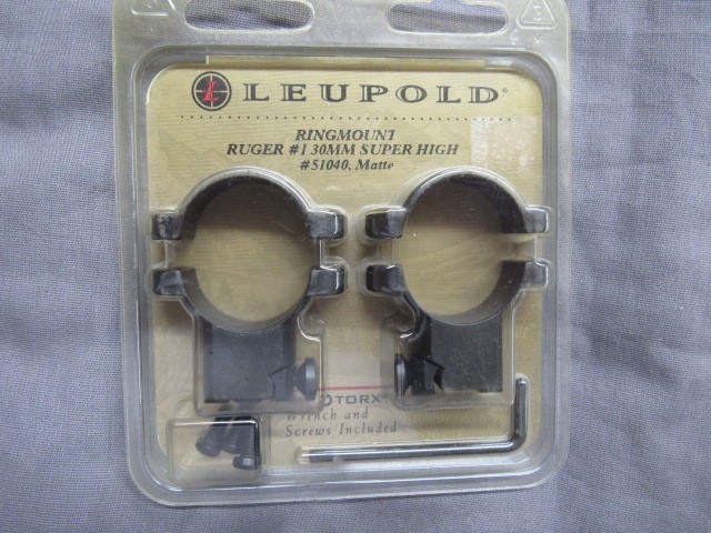 Leupold Ringmounts, Ruger # 1  30mm Super High Matte 51040