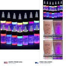 14 Color UV Tattoo Ink Set 0.5oz Each GTARTISTOO Fluorescent Tattoo Pigment