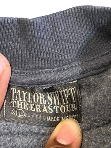 AUTHENTIC The Eras Tour Gray Crewneck Sweatshirt Taylor Swift XL Oversized - Picture 4 of 7