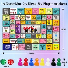 Hen Party Drinking Board Game - Bachelorette Night Fun Game with Dares & Forfeit