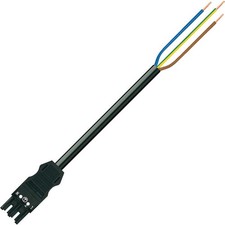 WAGO WINSTA® MIDI Cord Set Open End Socket 771 Series Black 1m