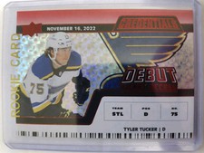 Tyler Tucker-Red Horizontal Debut Ticket /299 #110- 22-23 Upper Deck Credentials