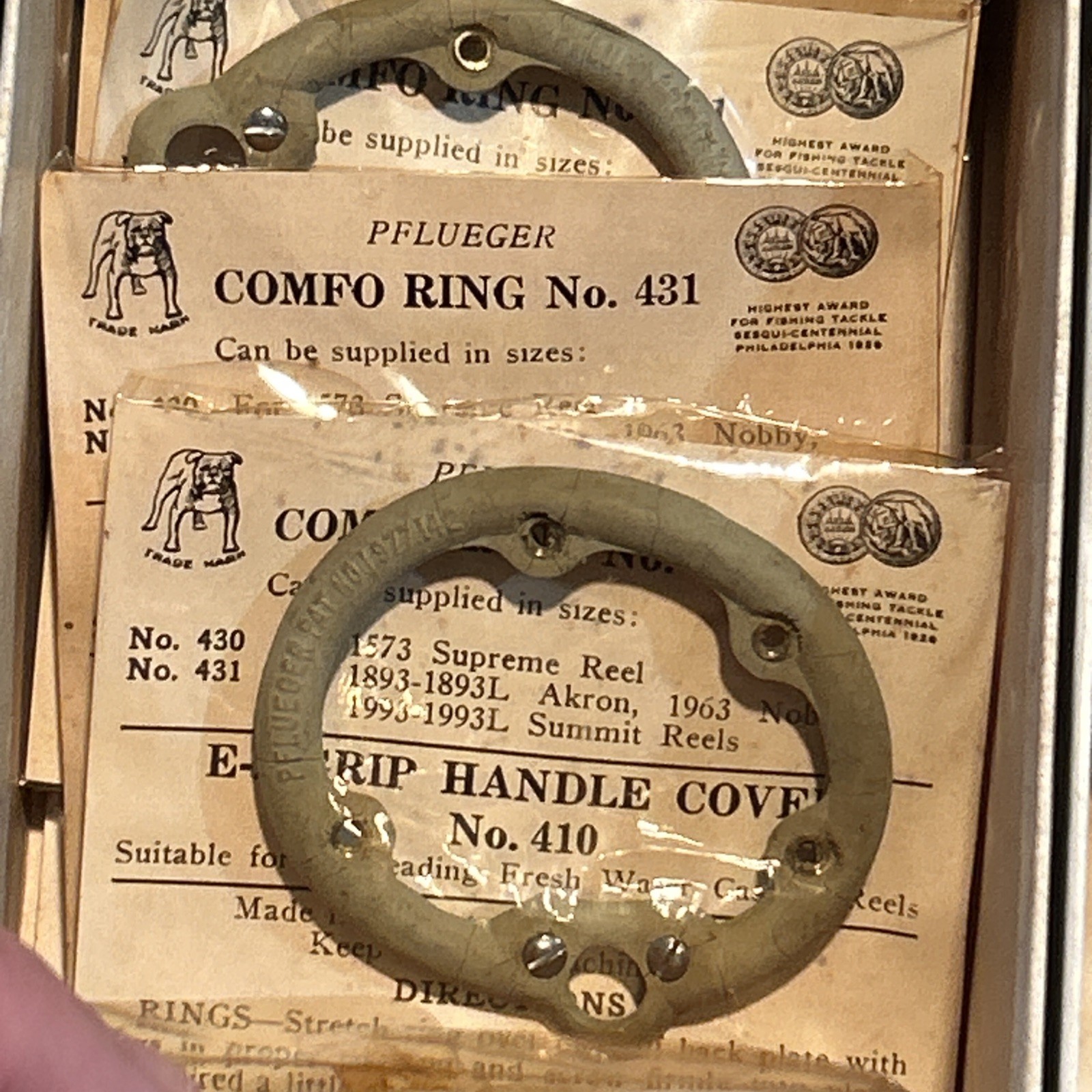 Vintage Pflueger No 431 Soft Rubber Ring Grip Replacement Grips Read Description