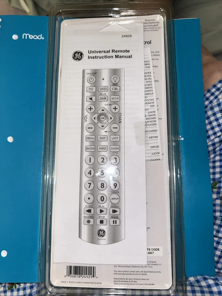 GE Big Button Universal Remote Control 4 Devices All Major Brands TV DVD VCR VHS - Image 3 of 3