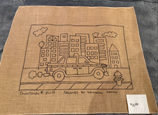Whimsical Design Rug Hooking Pattern "Downtown" NEW 25X17