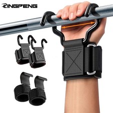 Weight Lifting Hook Grips Wrist Wraps Strap for Gym Fitness Pullups Power Gloves