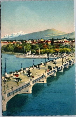 Postcard Switzerland Geneva Mont Blanc Bridge