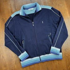 Vintage Yves Saint Laurent Ysl Navy Blue Tracksuit Jacket Size XL