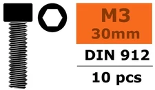 GForce - Hemlock Head Screws 3x30mm 10pcs Partially Threaded Steel