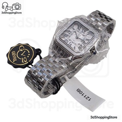 GV2 Gevril Milan Damen Quarzuhr Edelstahl Diamant Lünette Silber 12110B