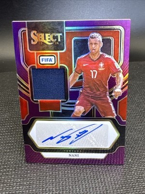 2023-24 Panini Select FIFA Nani Purple Patch Auto /49 Portugal