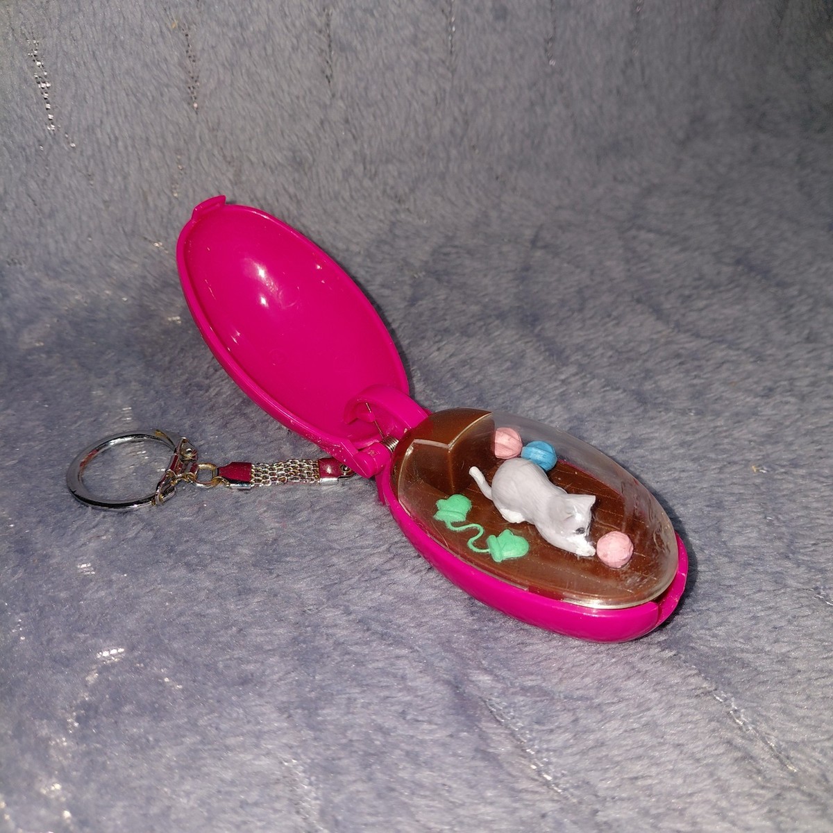 Vintage Takara Pocket Critters I LOVE MY CAT Keychain 1993 Pink