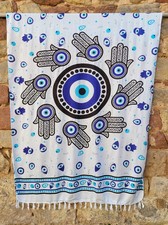 SARONG BEACH WRAP PAREO HAMSA HAND OF FATIMA EVIL EYE PROTECTION SWIM / sa286VAR