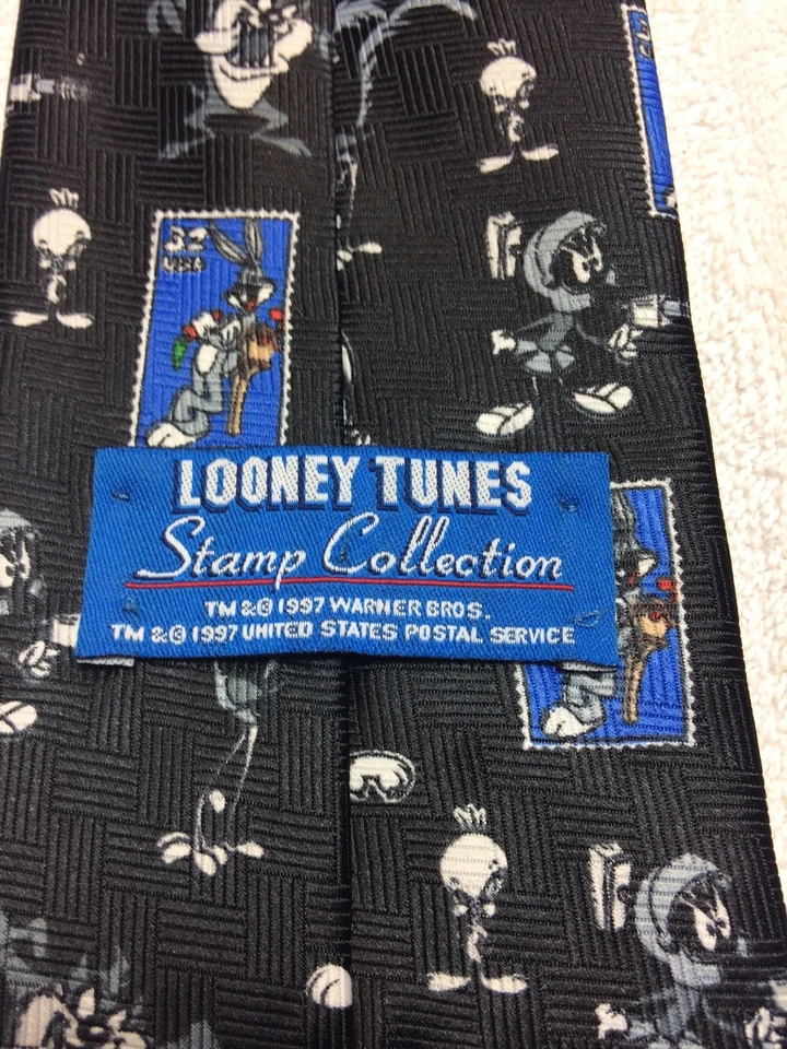 LOONEY TUNES HOMBRE CORBATA TBUGS CONEJITO EN BLANCO Y NEGRO 4 X 57 Foto 4 de 4