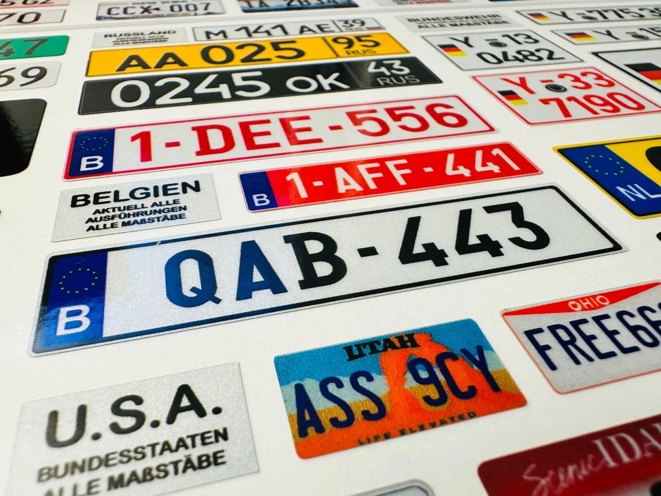 Kennzeichen reflektierend Modellbau RC 1:5 1:12 1:14 1:16 1:8 1:24 1:18 1:10 - Bild 2 von 4