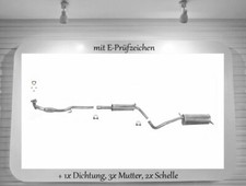 Auspuffanlage VW Polo 9N 1.2 40/47KW Bj.01-05 Auspuff Hosenrohr Dichtung Schelle