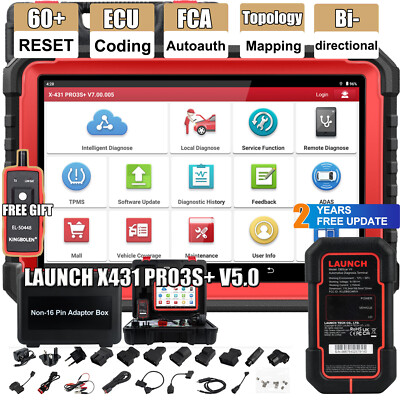 2025LAUNCH X431 PRO3S+ V5.0 V+ Car Diagnostic Scan Key Coding Bidirectional TPMS